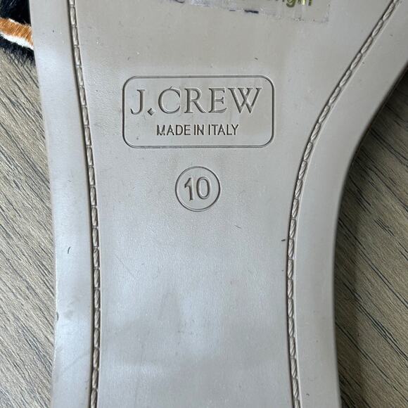 J. Crew Capri Slide Sandals Tiger Print Calf Hair NWT Size 10 - Picture 9 of 10